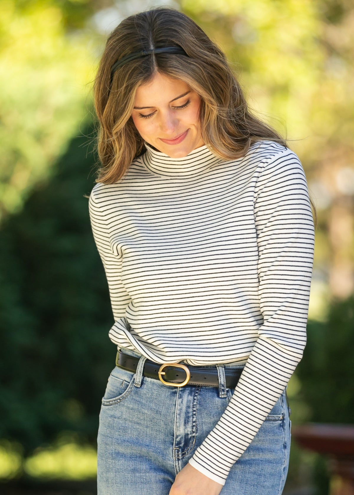 Genuine Leather Belt with Matte Oval Vintage Gold Buckle for Jeans Dresses CaserBay Women main image 3