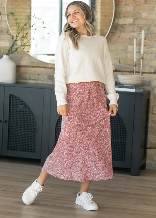 Mauve June Floral Print Maxi Skirt FF Skirts