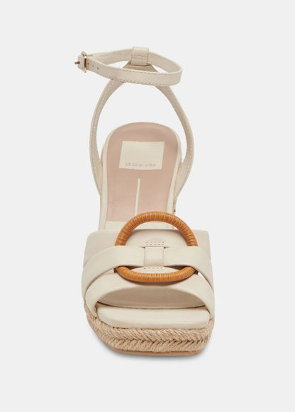 Maze Ivory Leather Wedge Sandals Shoes
