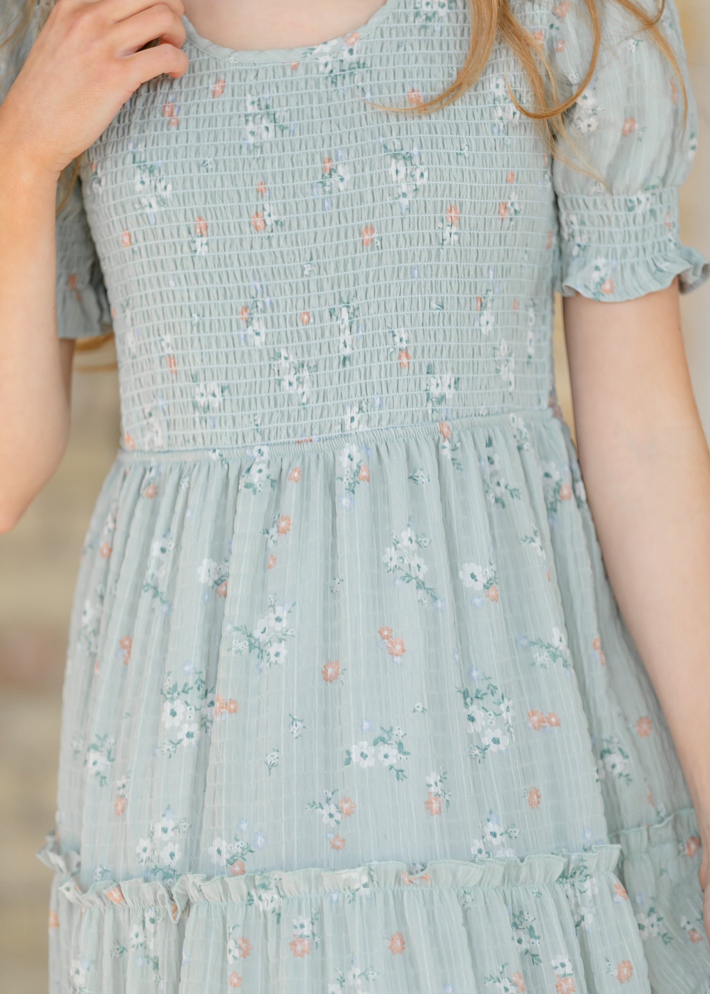 McCall Mint Smocked Midi Dress FF Dresses