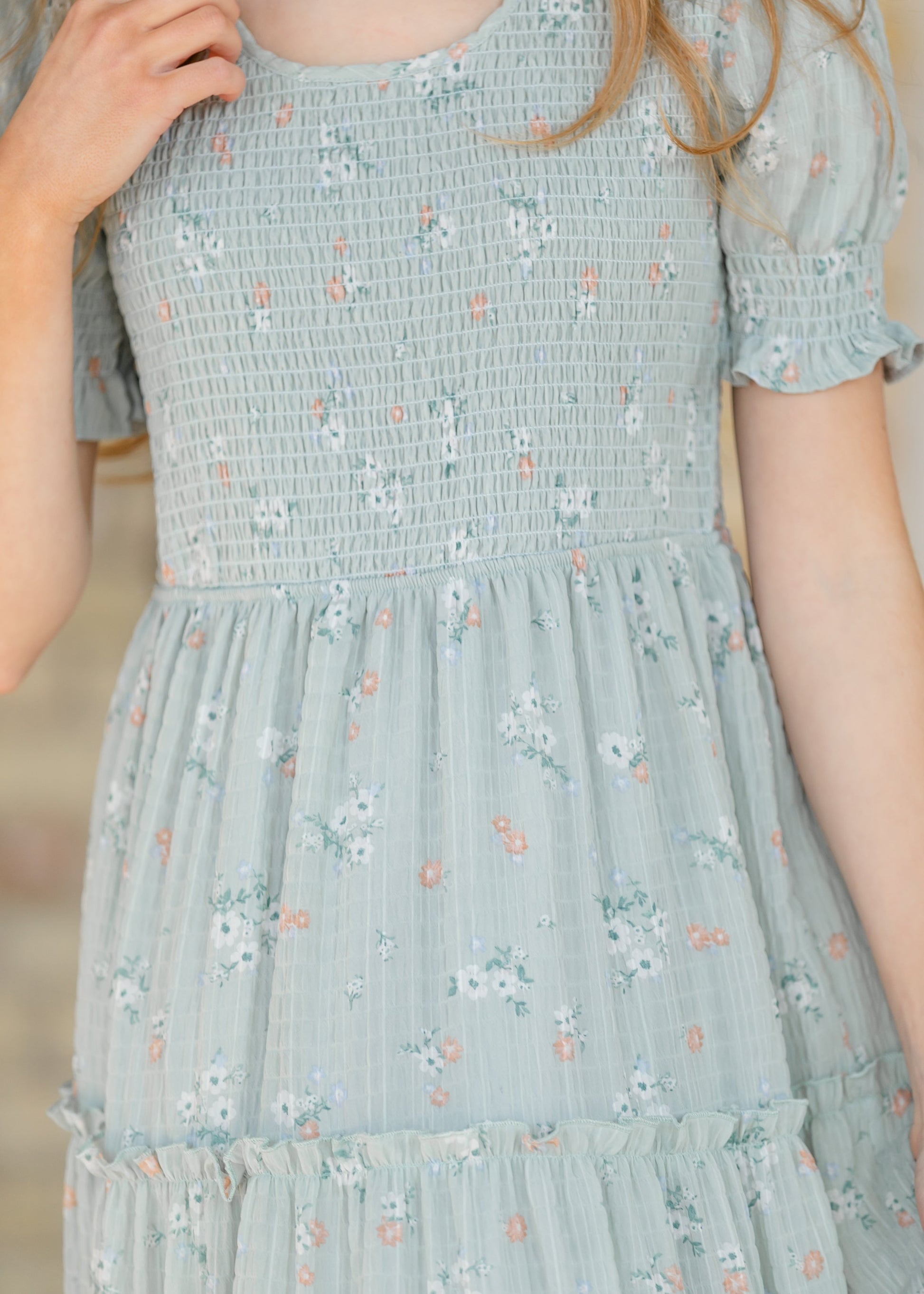 McCall Mint Smocked Midi Dress FF Dresses