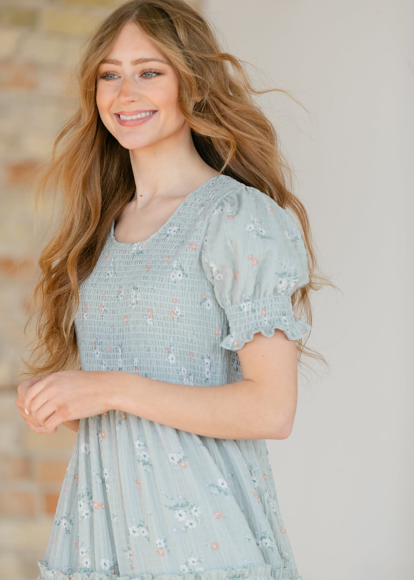 McCall Mint Smocked Midi Dress FF Dresses