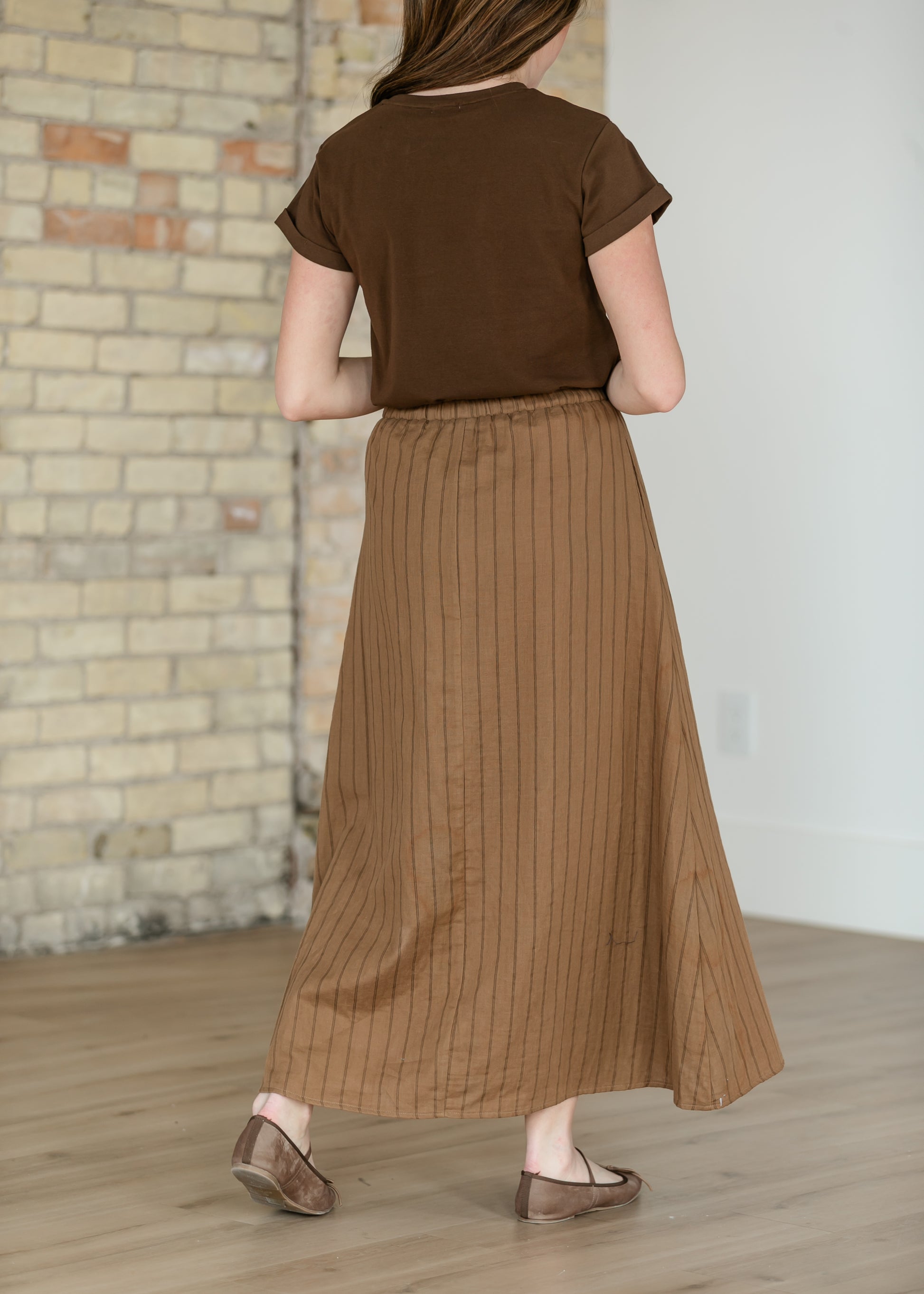 McKenna Brown Stripe Maxi Skirt IC Skirts