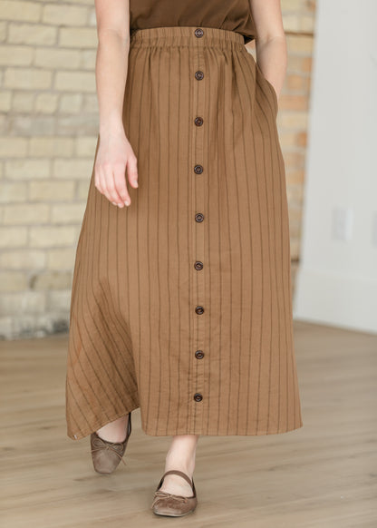 McKenna Brown Stripe Maxi Skirt IC Skirts
