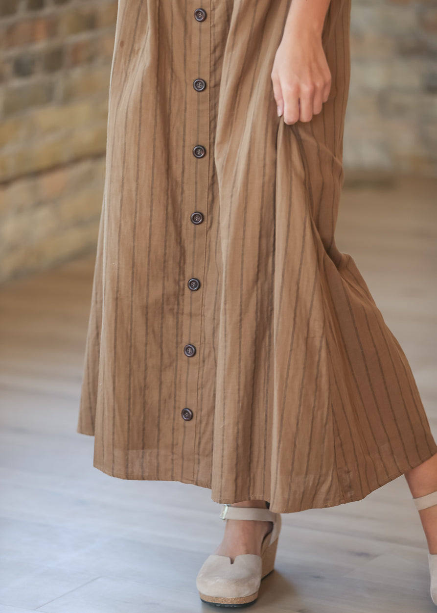 McKenna Brown Stripe Maxi Skirt IC Skirts