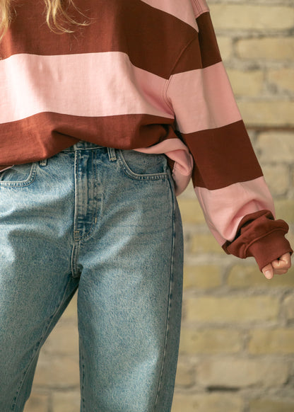 Medium Wash Barrel Jeans FF Pants