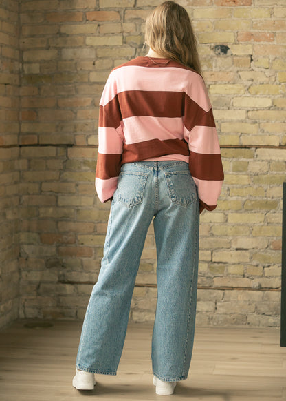 Medium Wash Barrel Jeans FF Pants