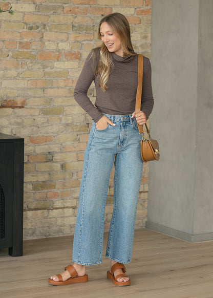 Medium Wash Barrel Jeans FF Pants