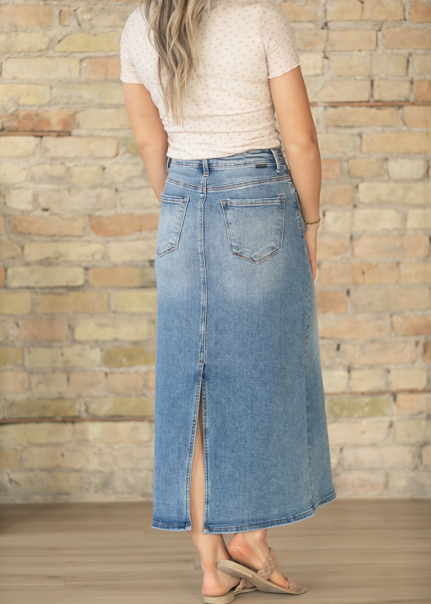 Medium Wash High Rise Maxi Skirt FF Skirts