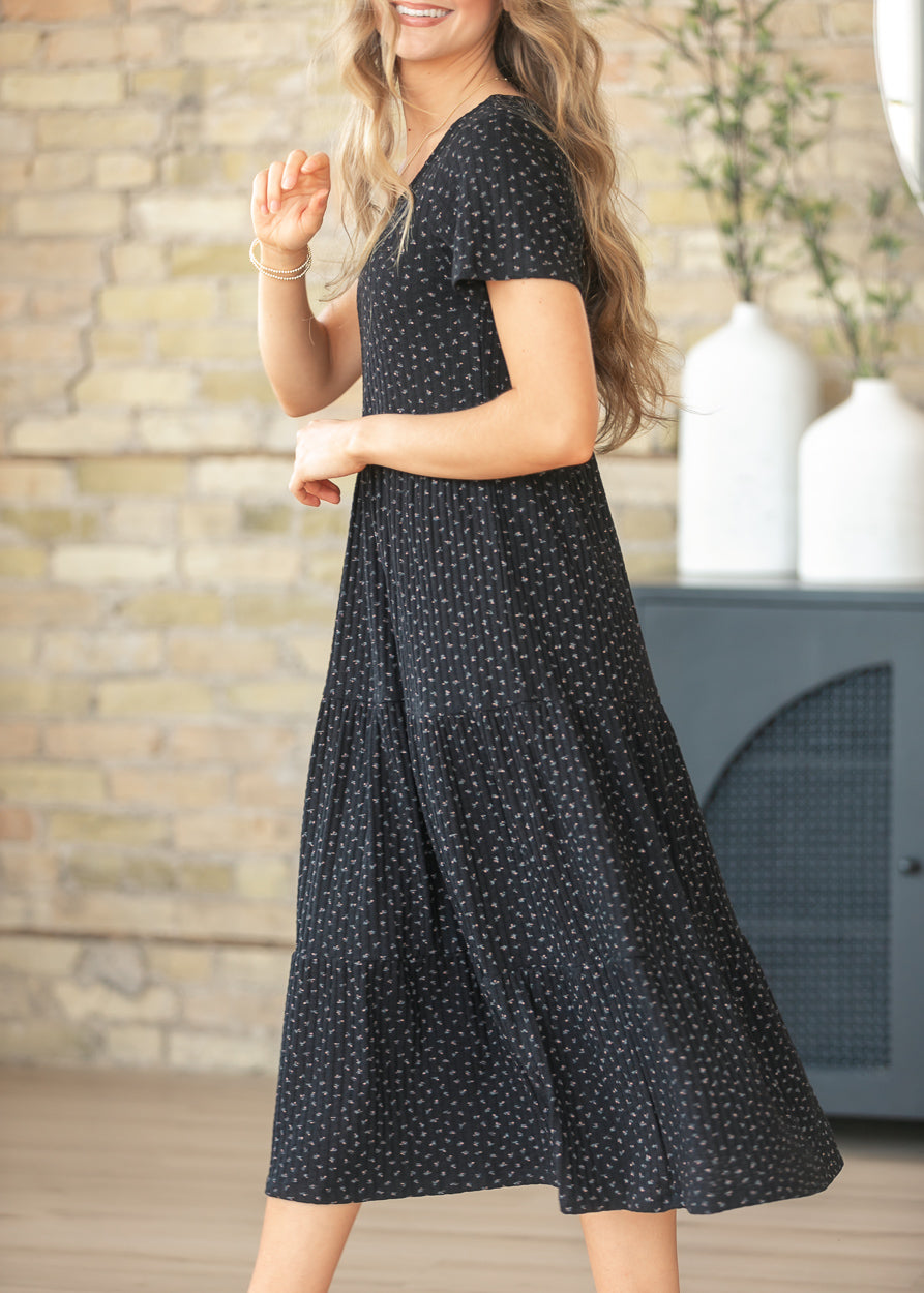 melanie jersey midi dress Melanie Jersey Midi Dress - Rich Emerald, Wildflower Trail