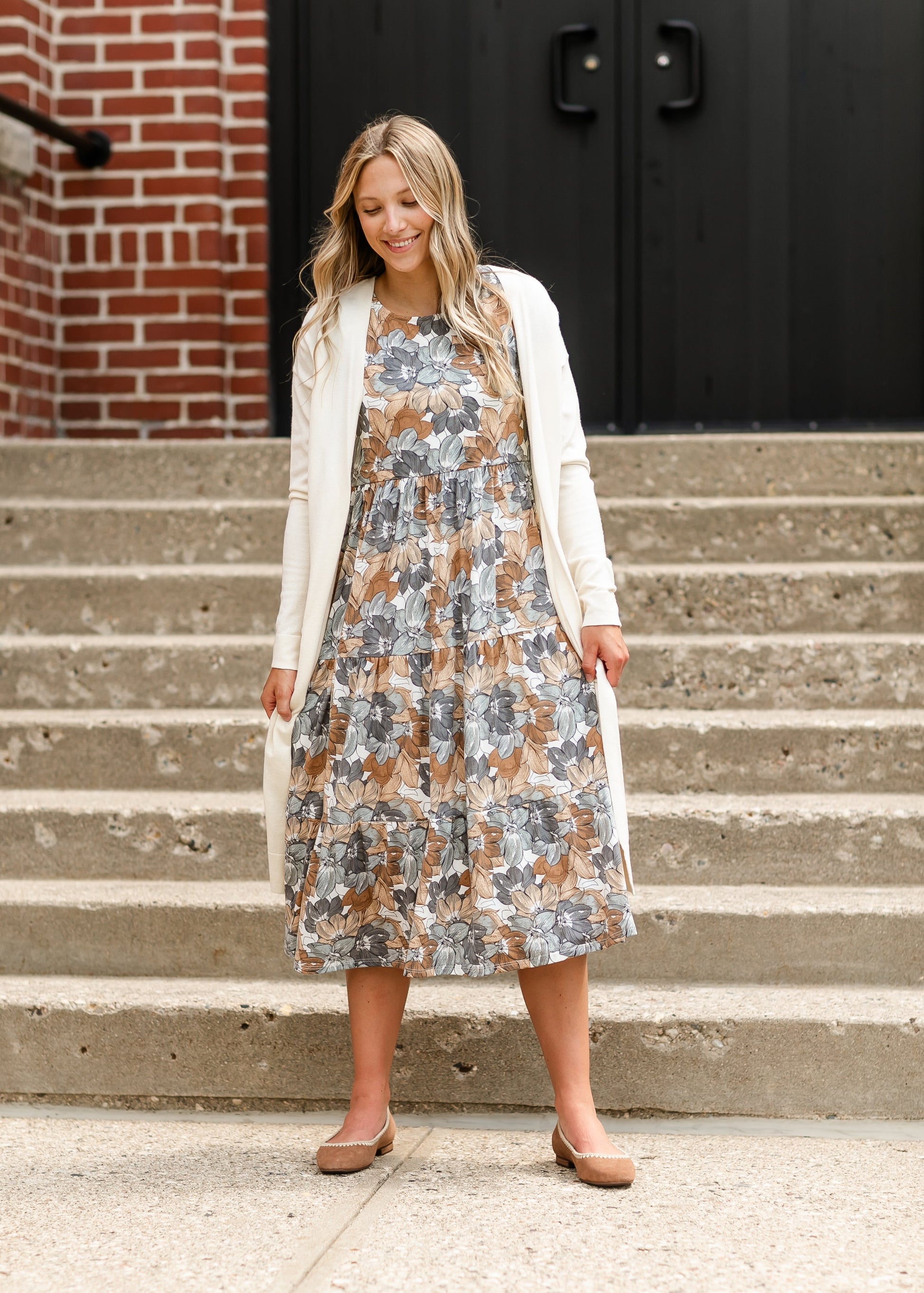 Melanie Tiered Knit Midi Dress - FINAL SALE XS Melanie Tiered Knit Midi Dress - FINAL SALE XS
