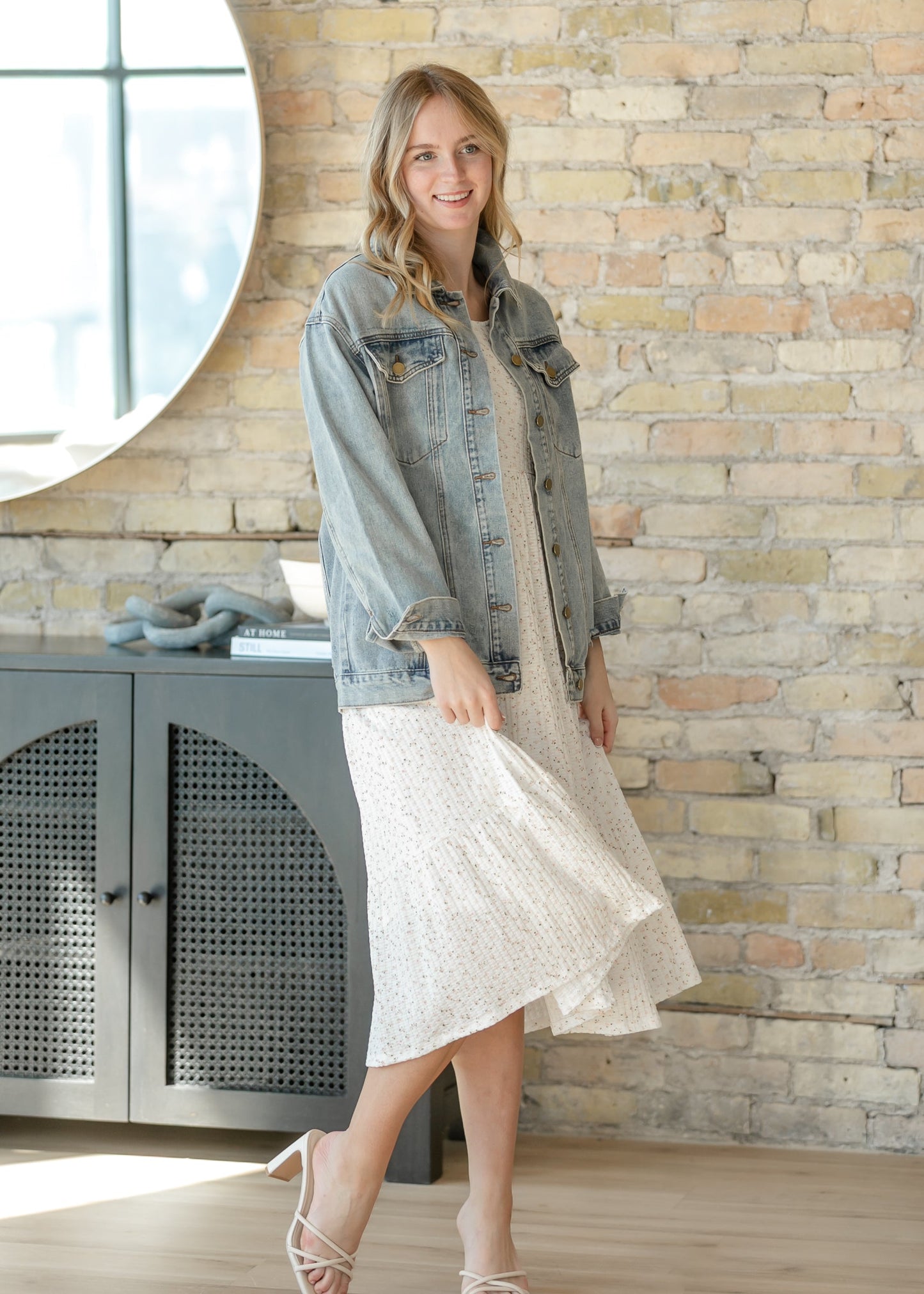 Melanie White Floral Tiered Midi Dress IC Dresses