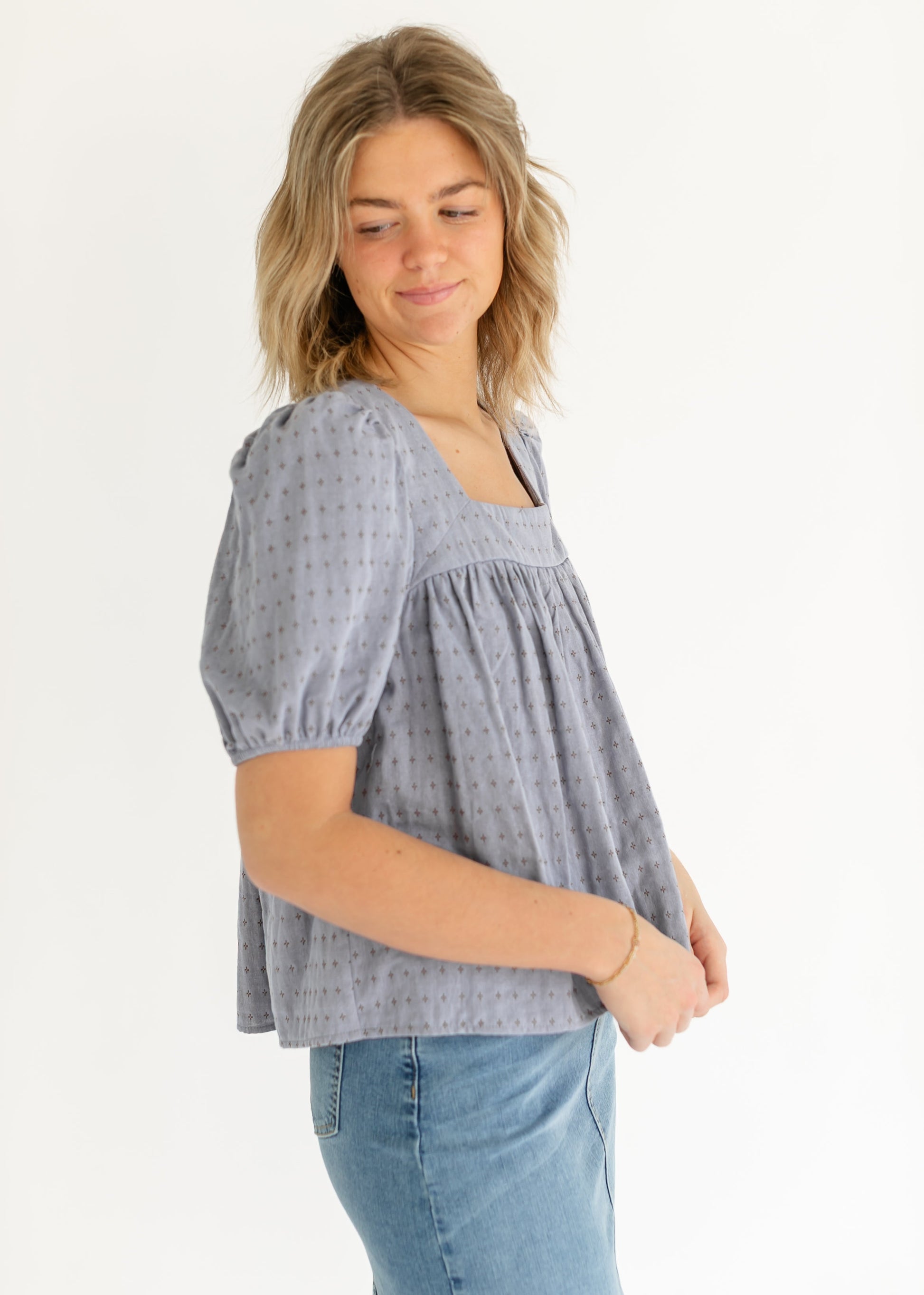 Melany Cotton Peplum Top - FINAL SALE FF Tops