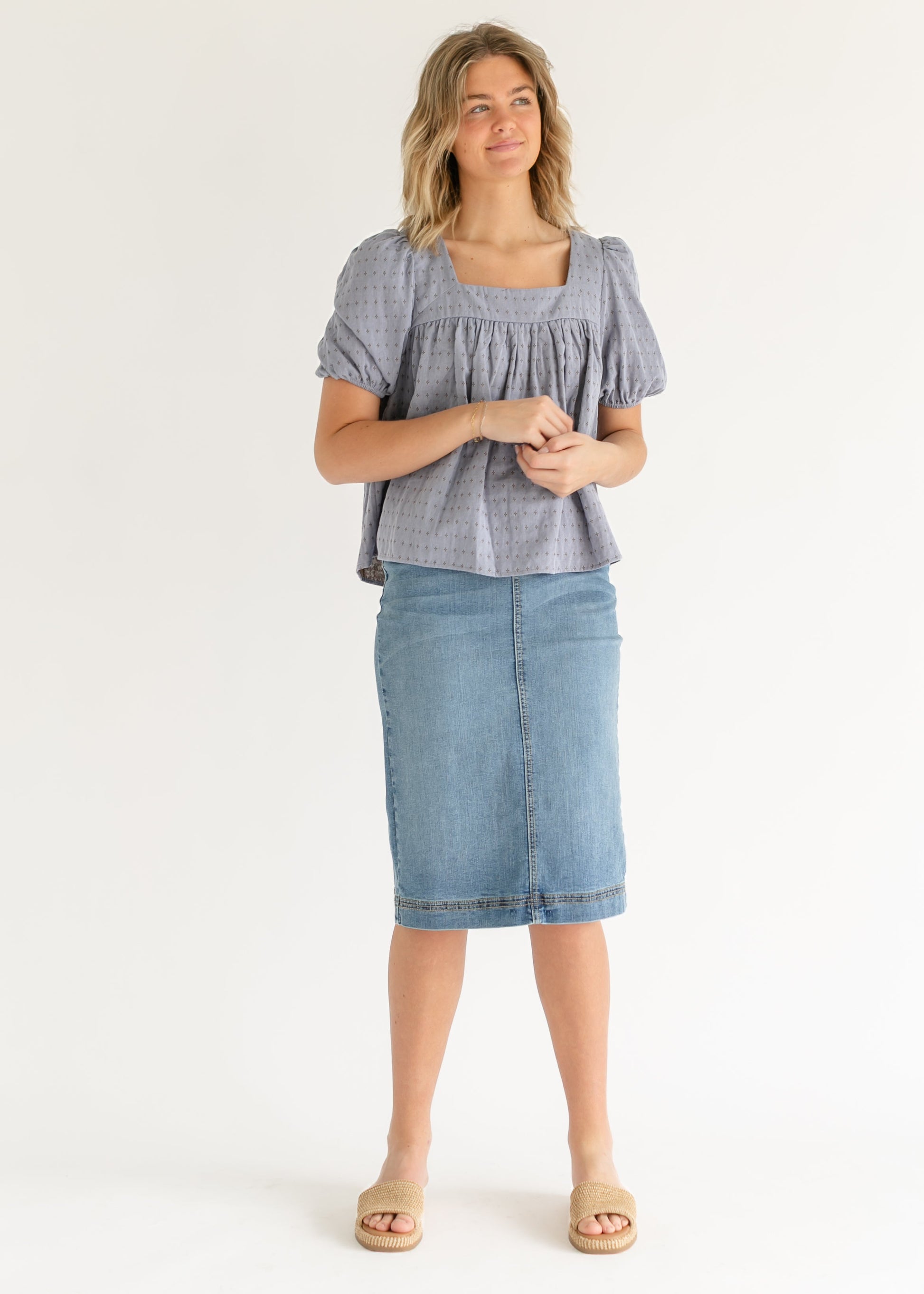 Melany Cotton Peplum Top - FINAL SALE FF Tops
