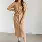 Melina Button-up Knit Midi Dress FF Dresses Camel / XS