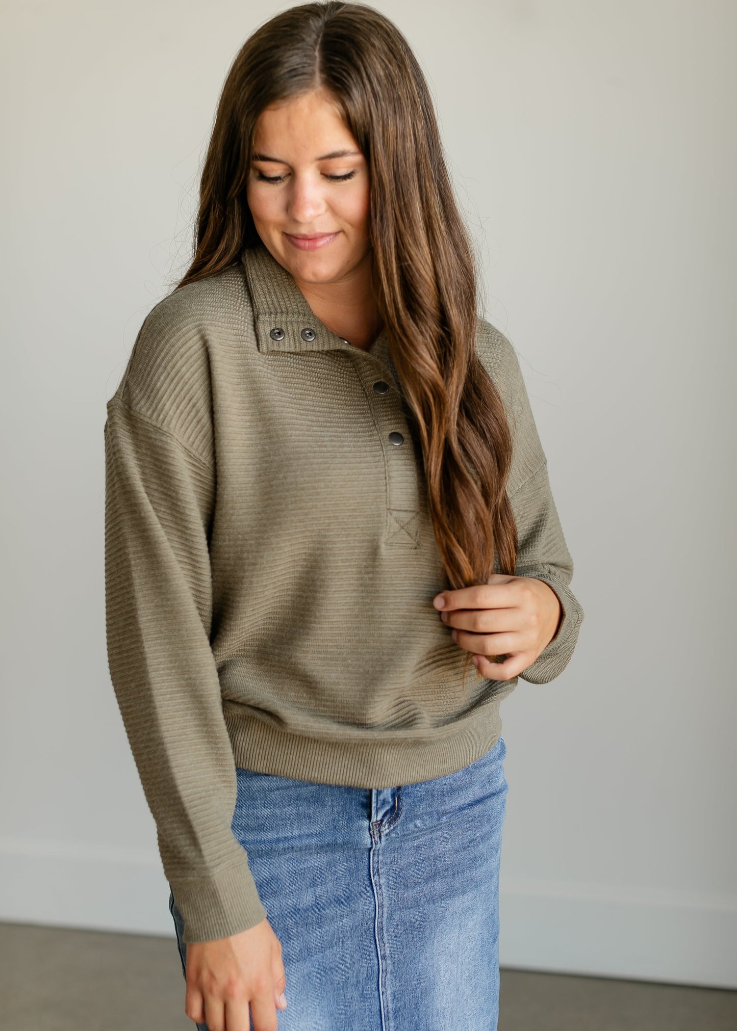 Merrick 1/4 Snap Pullover Top FF Tops