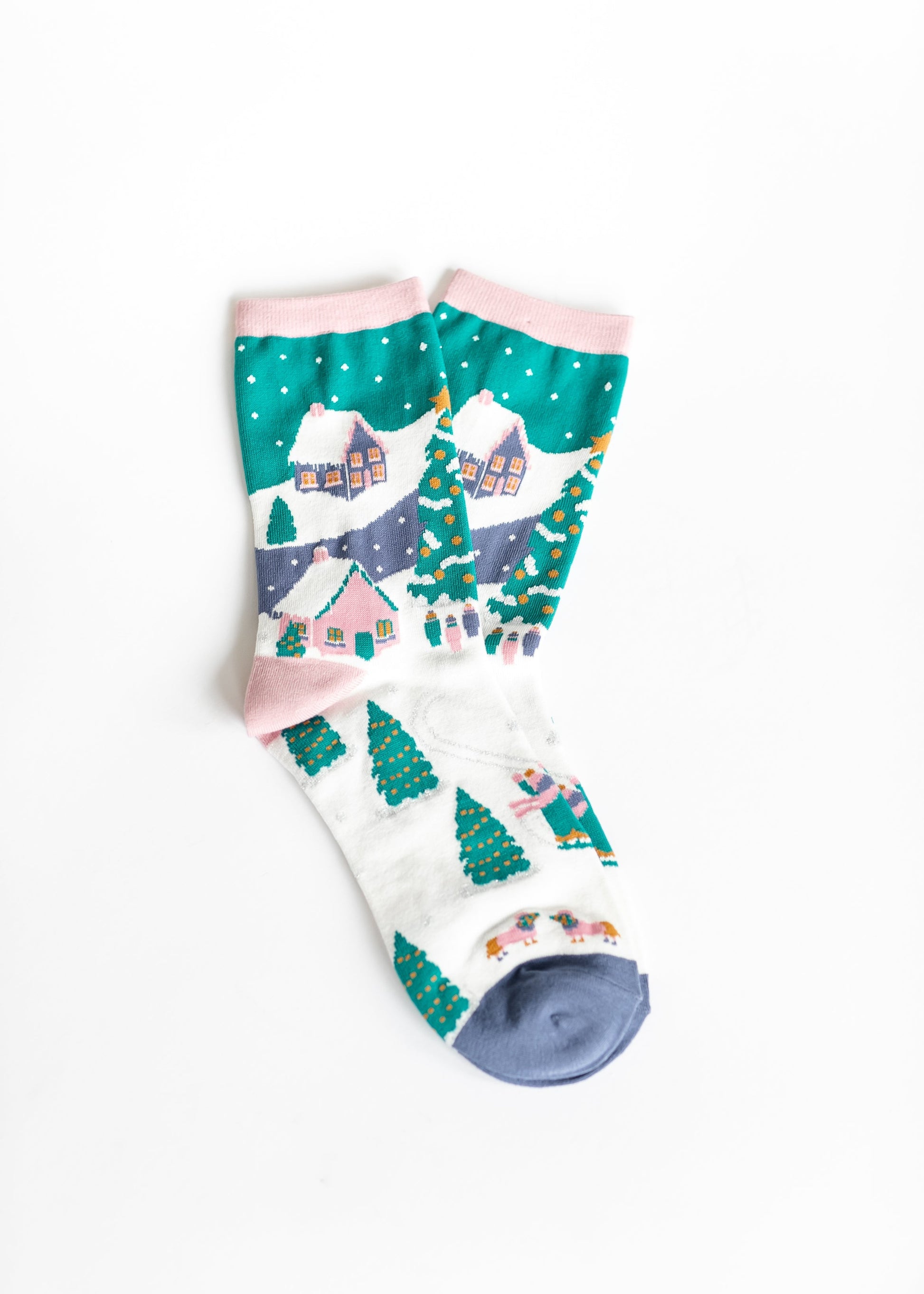 Merry + Bright Holiday Socks Accessories Christmas Village