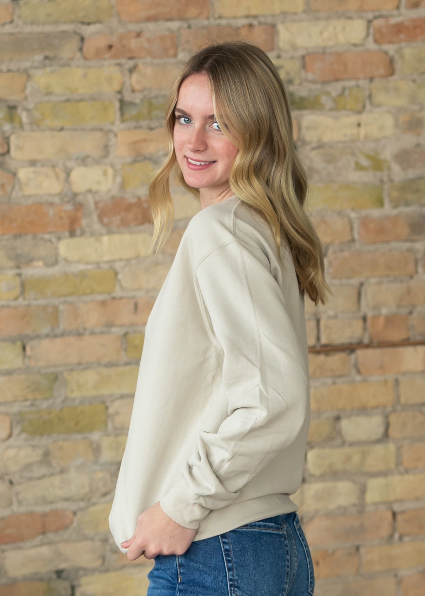 Merry Embroidered Crewneck Pullover FF Tops