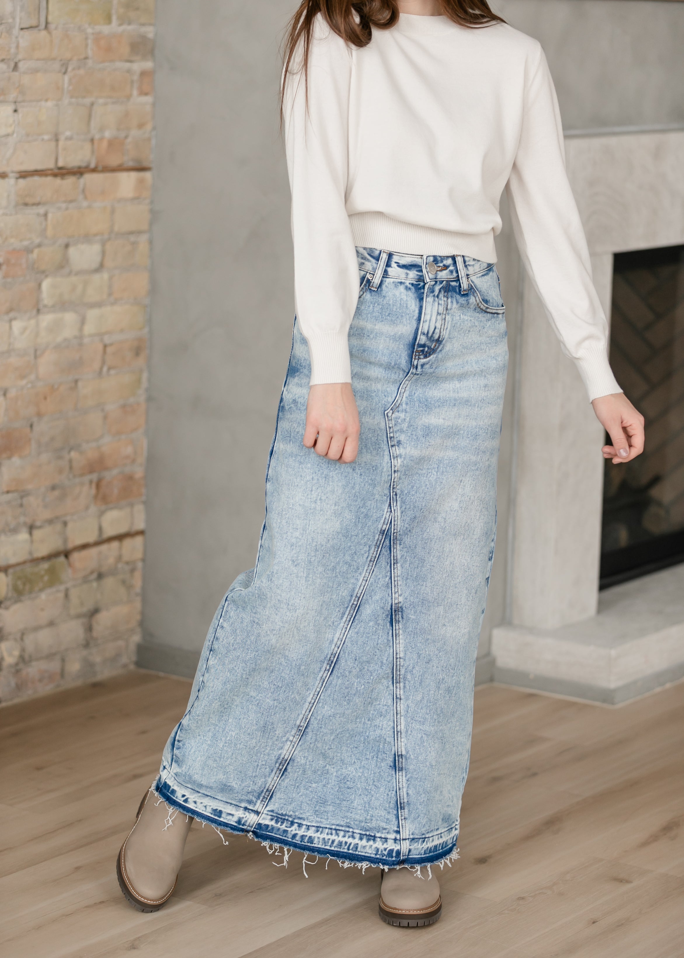 Mina Denim Maxi Skirt – Inherit Co.