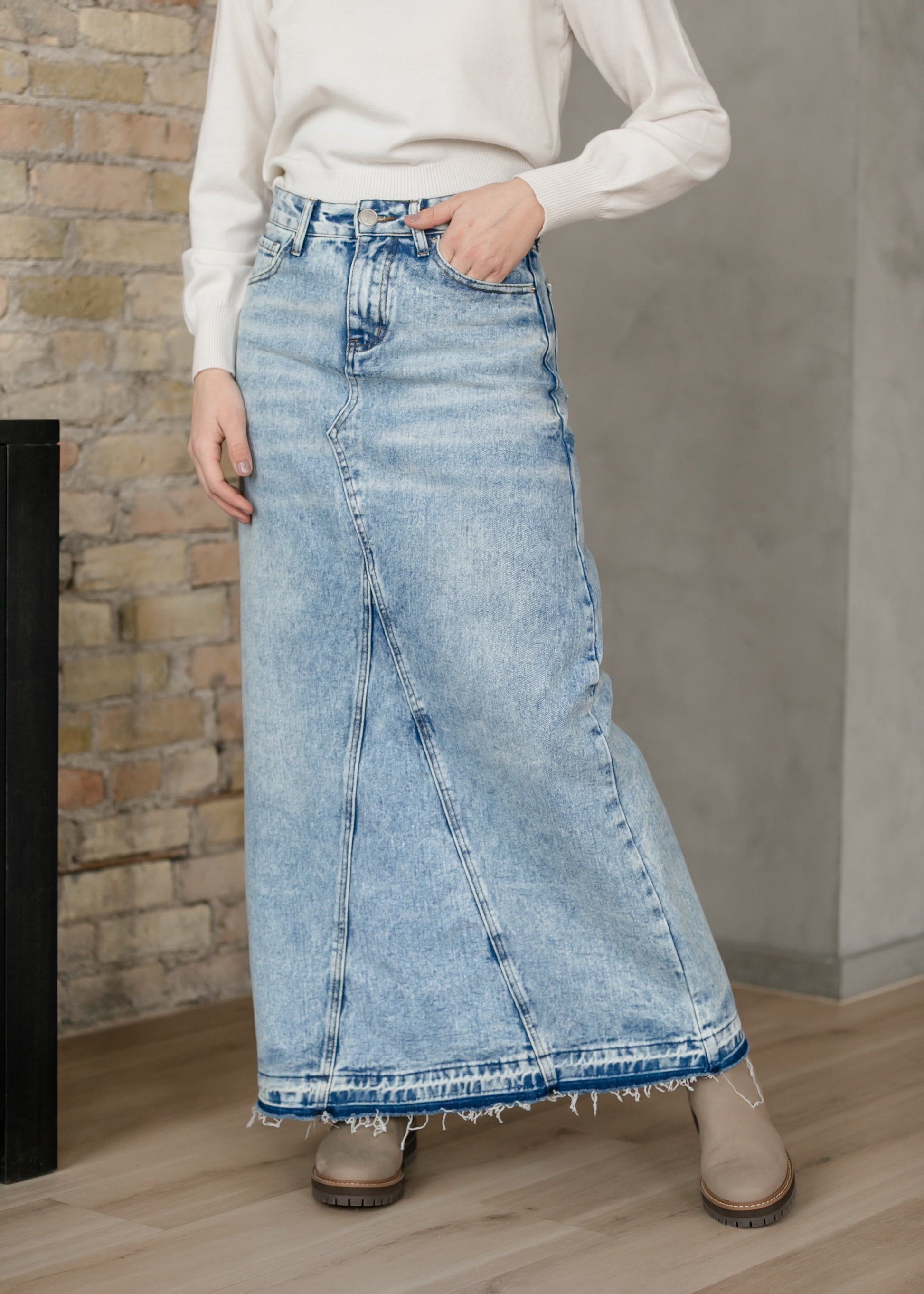 Mina Denim Maxi Skirt IC Skirts