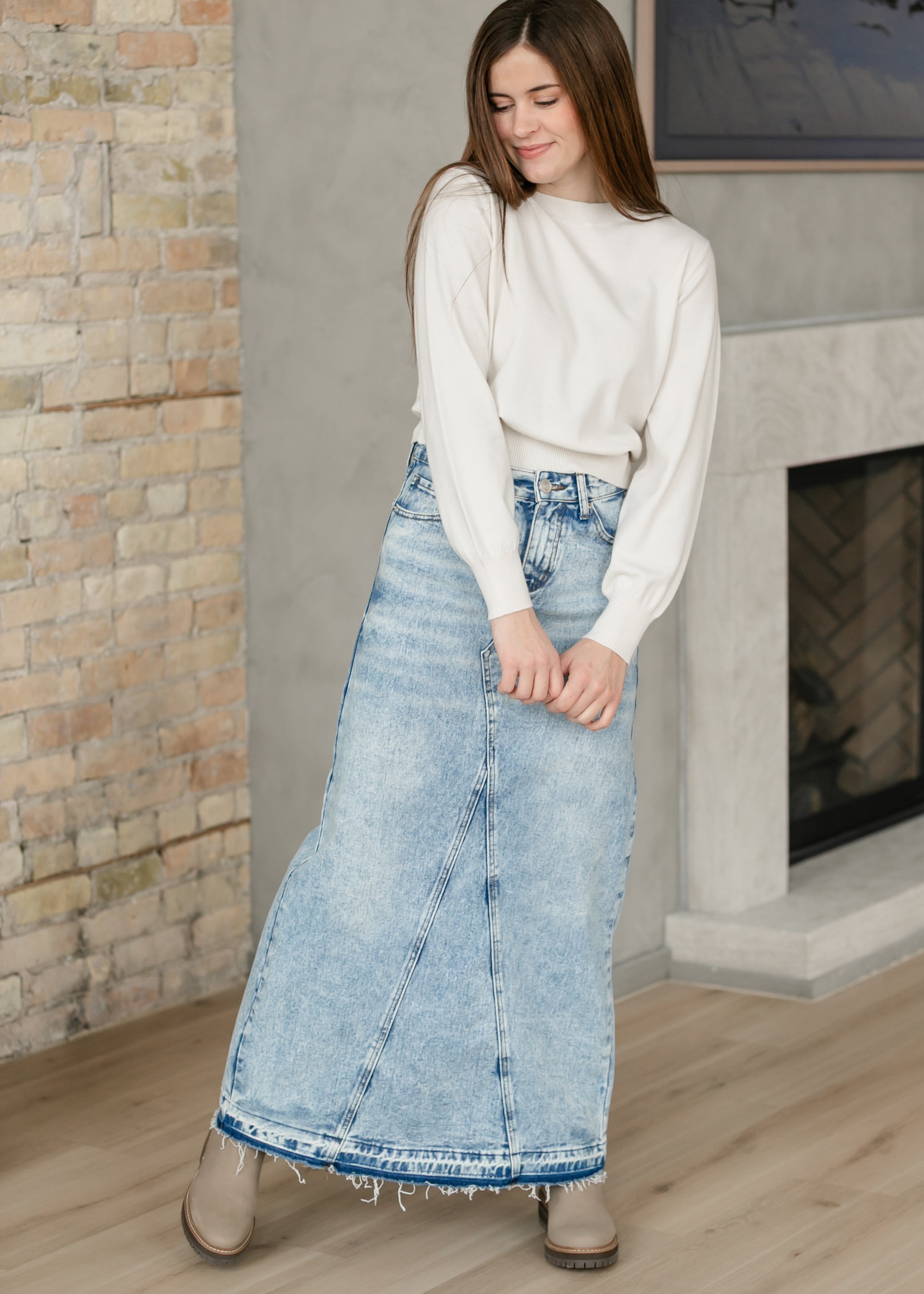 アパルトモン Denim Maxi Skirt Mina Denim Maxi Skirt – Inherit Co.