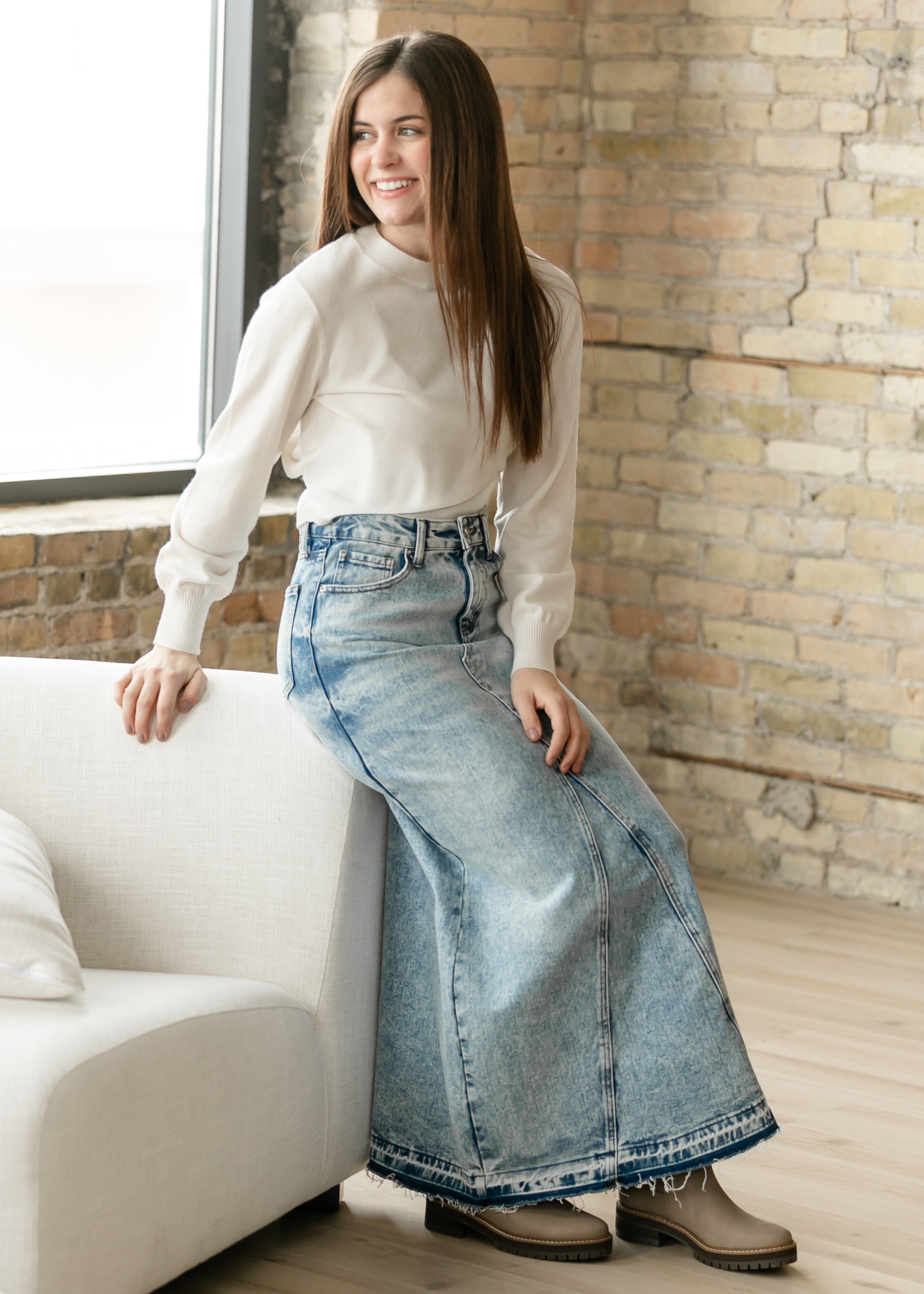 Mina Denim Maxi Skirt – Inherit Co.