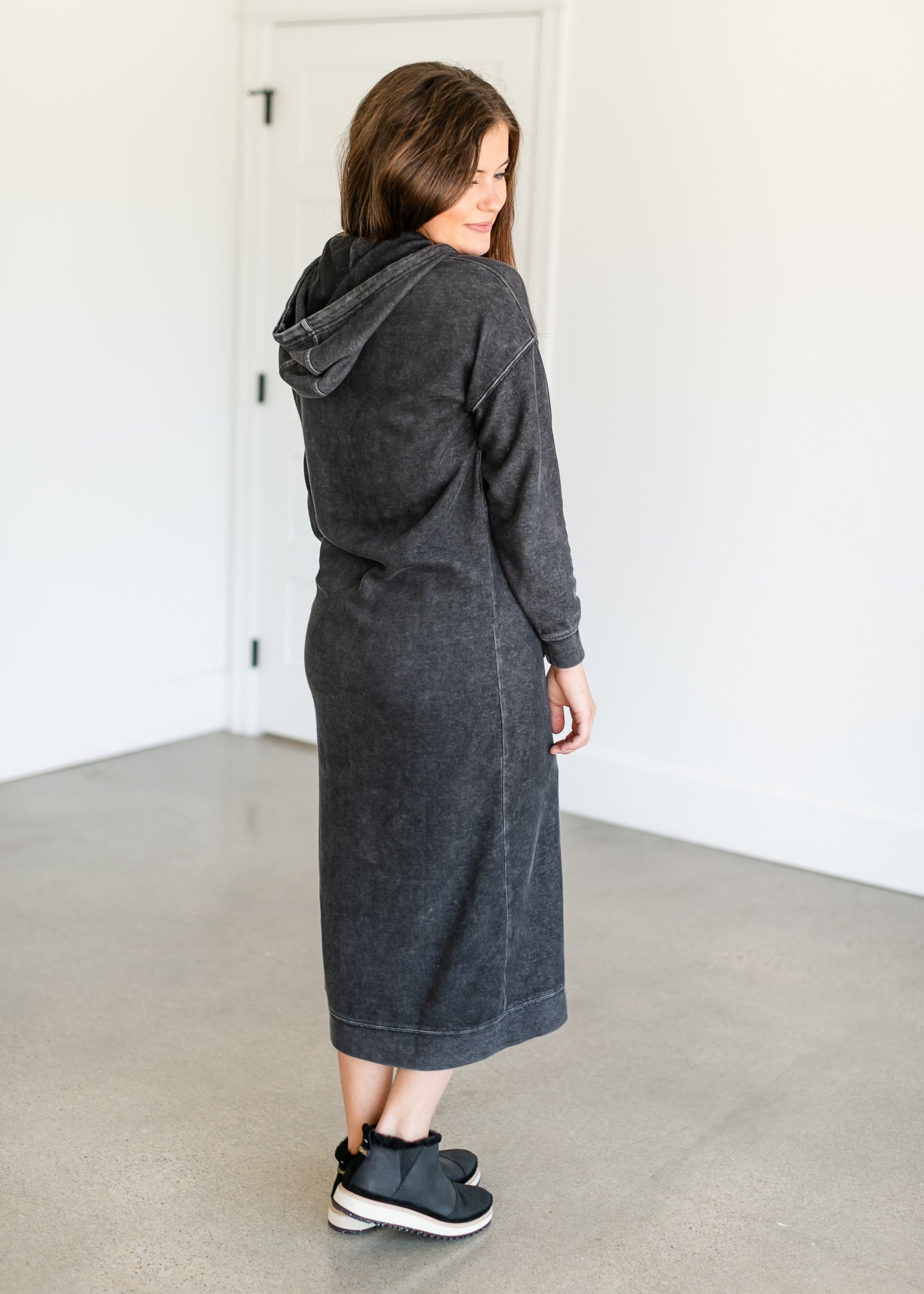 Mineral Washed Lounge Dress with Hood FF Dresses