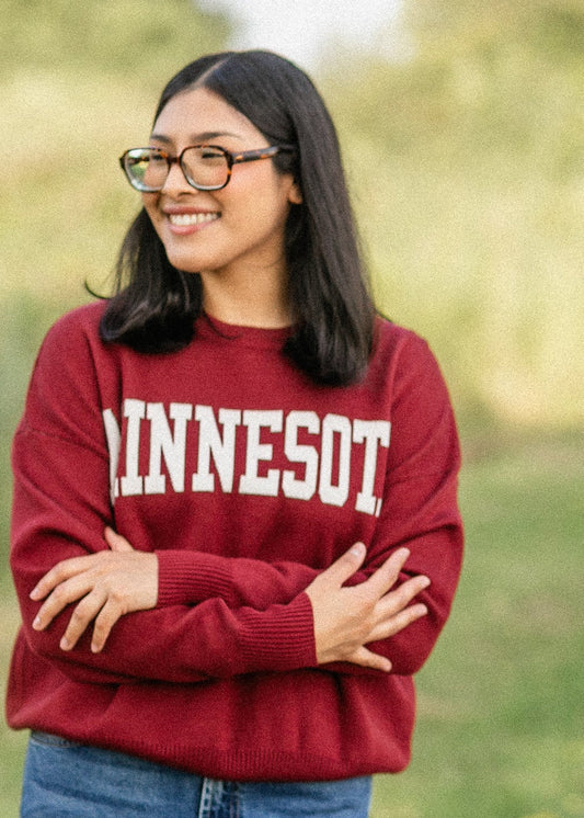Minnesota Logo Crewneck Sweater FF Tops