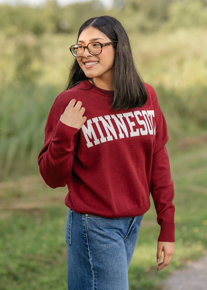 Minnesota Logo Crewneck Sweater FF Tops