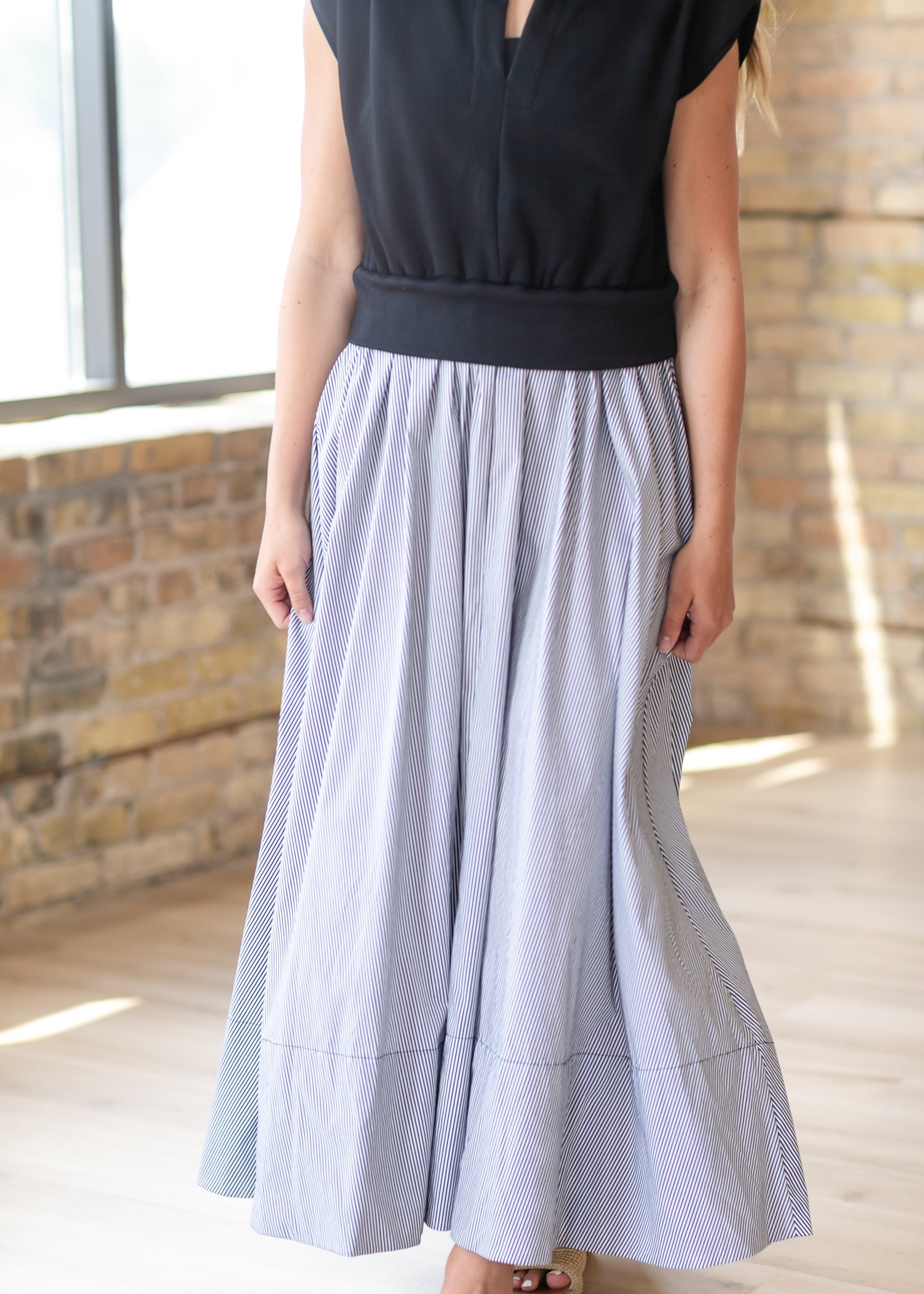 Mixed Media Maxi Dress FF Dresses