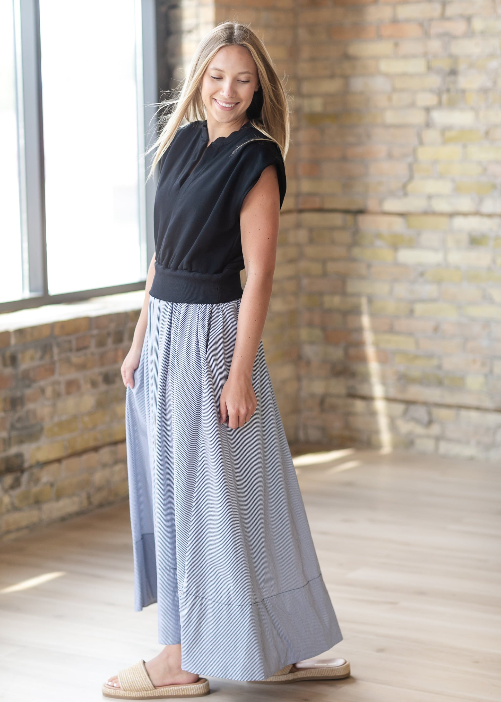 Mixed Media Maxi Dress FF Dresses