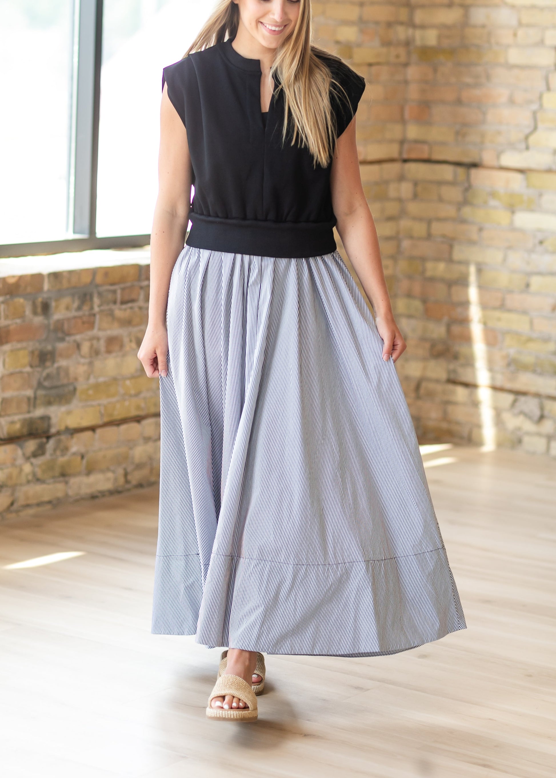 Mixed Media Maxi Dress FF Dresses