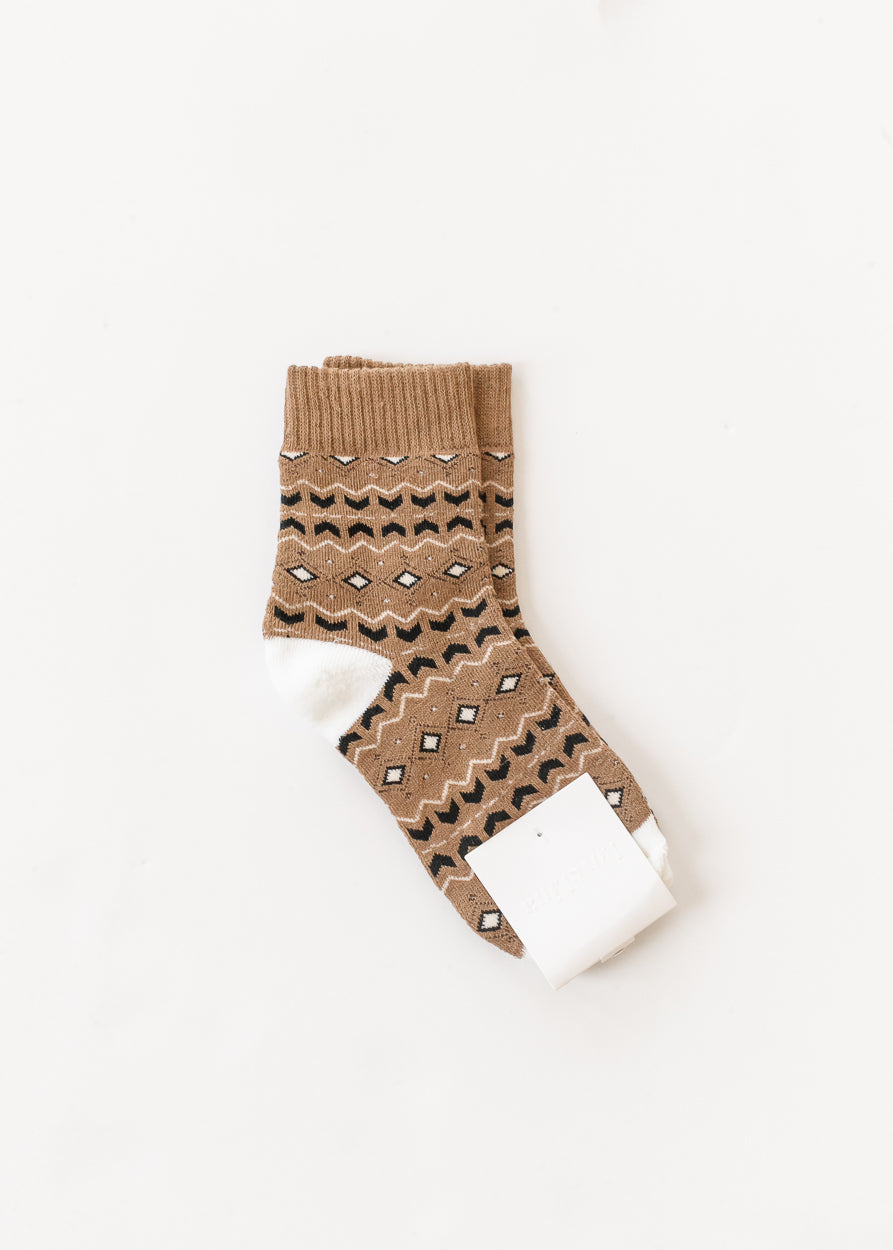 Mocha Nordic Fair Isle Socks Accessory