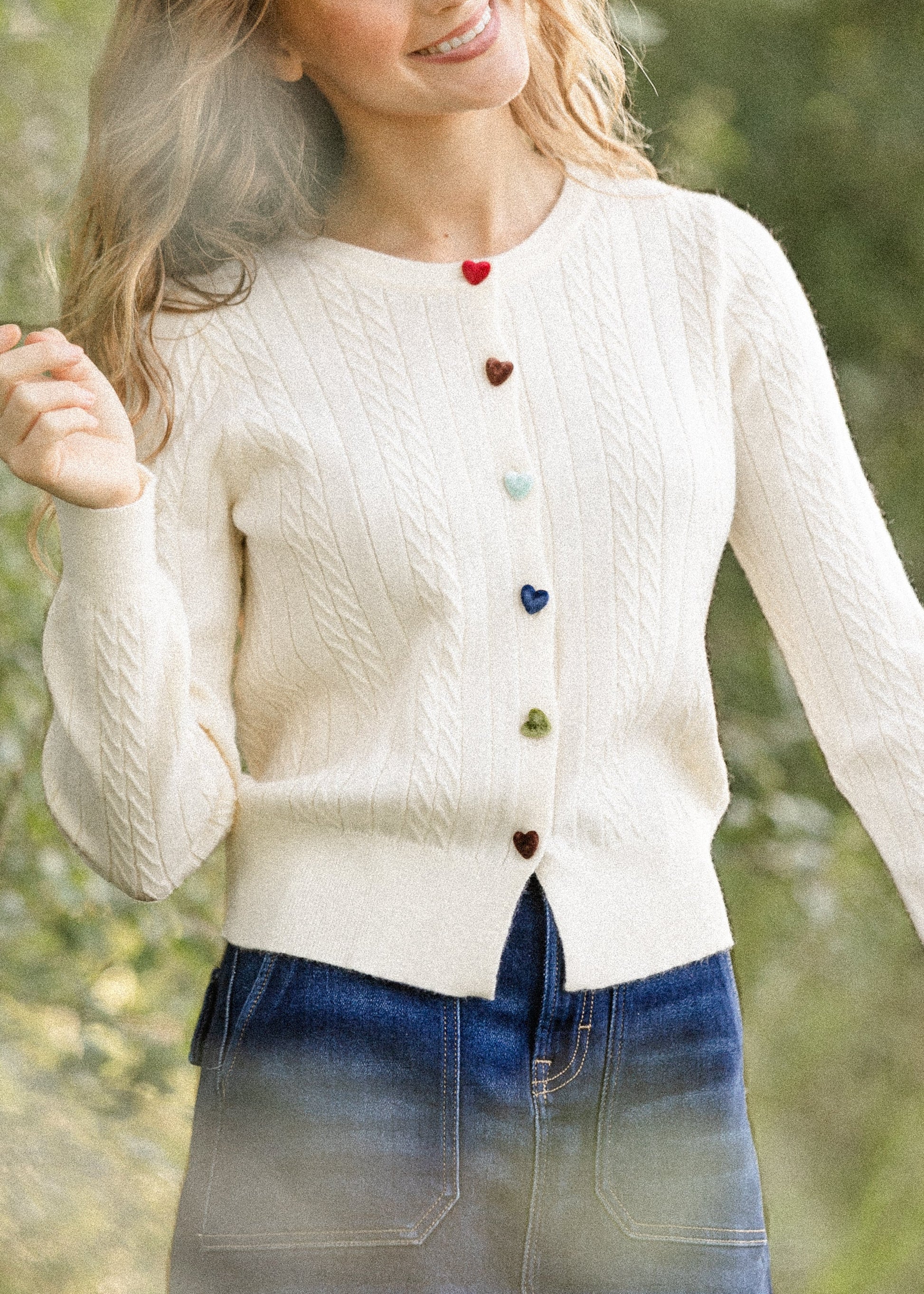 Mochi Heart Button Cardigan FF Layering Essentials