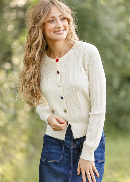 Mochi Heart Button Cardigan FF Layering Essentials