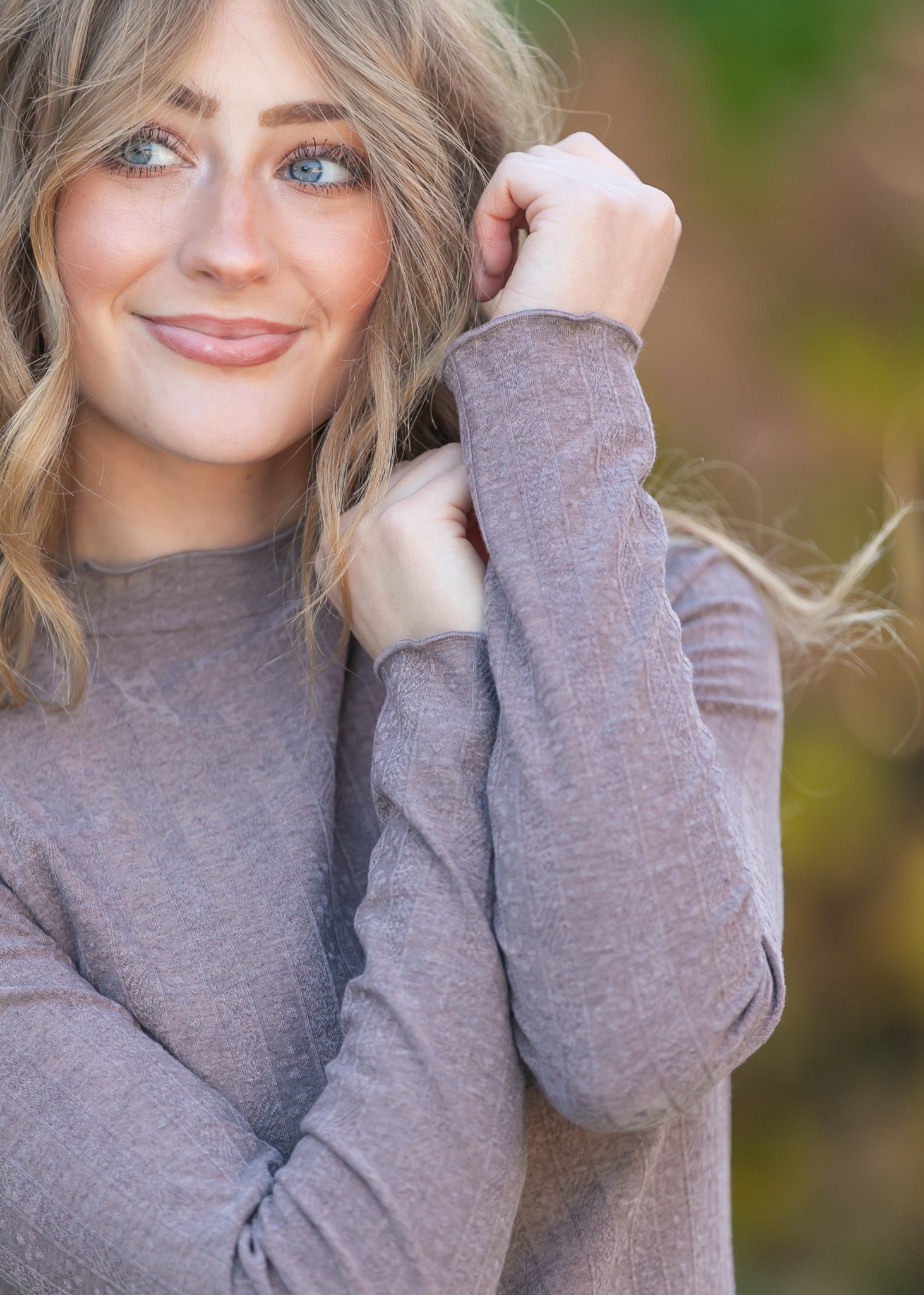 Mock Neck Long Sleeve Top FF Tops