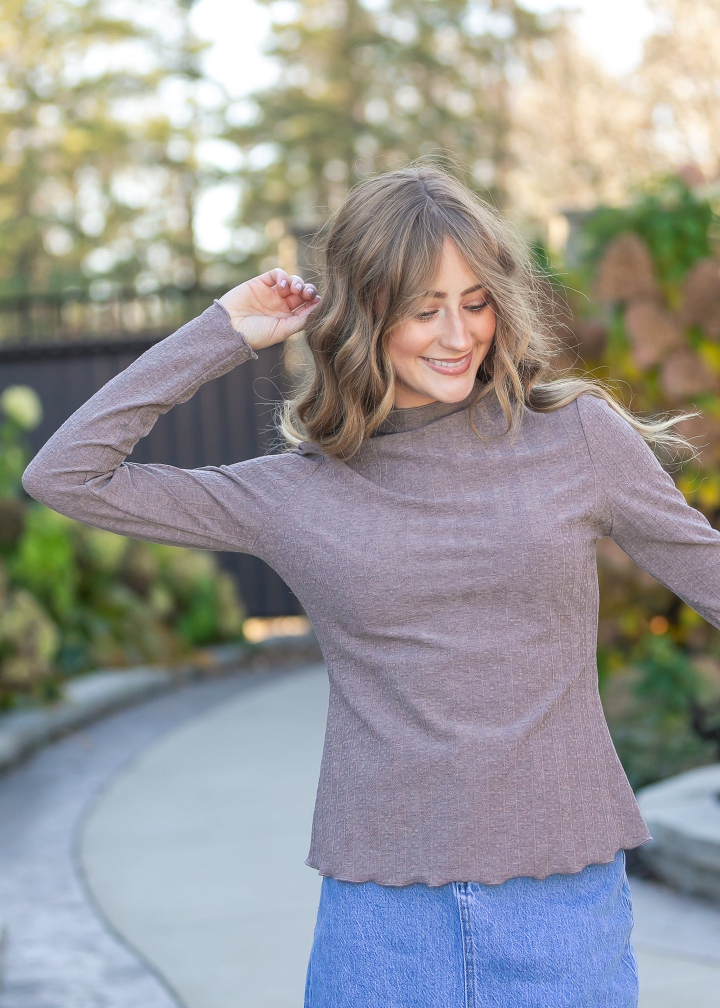 Mock Neck Long Sleeve Top FF Tops