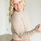 Mockneck Ribbed Hem Sweater FF Tops