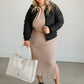 Mockneck Ribbed Jersey Maxi Dress FF Dresses