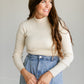 Mockneck Ribbed Pullover Knit Top FF Tops Oatmeal / S