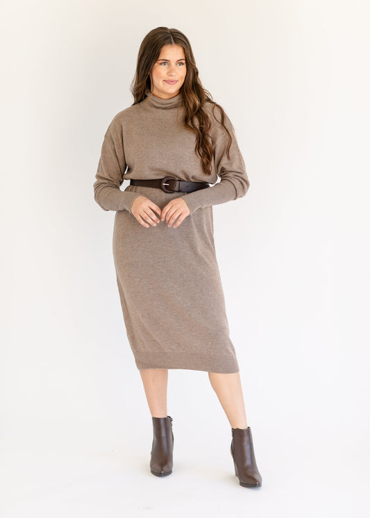 Mockneck Sweater Midi Dress FF Dresses