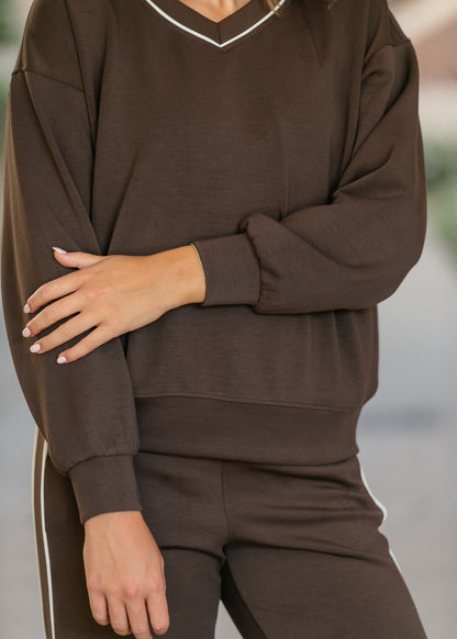 Modal Scuba V-neck Top FF Tops