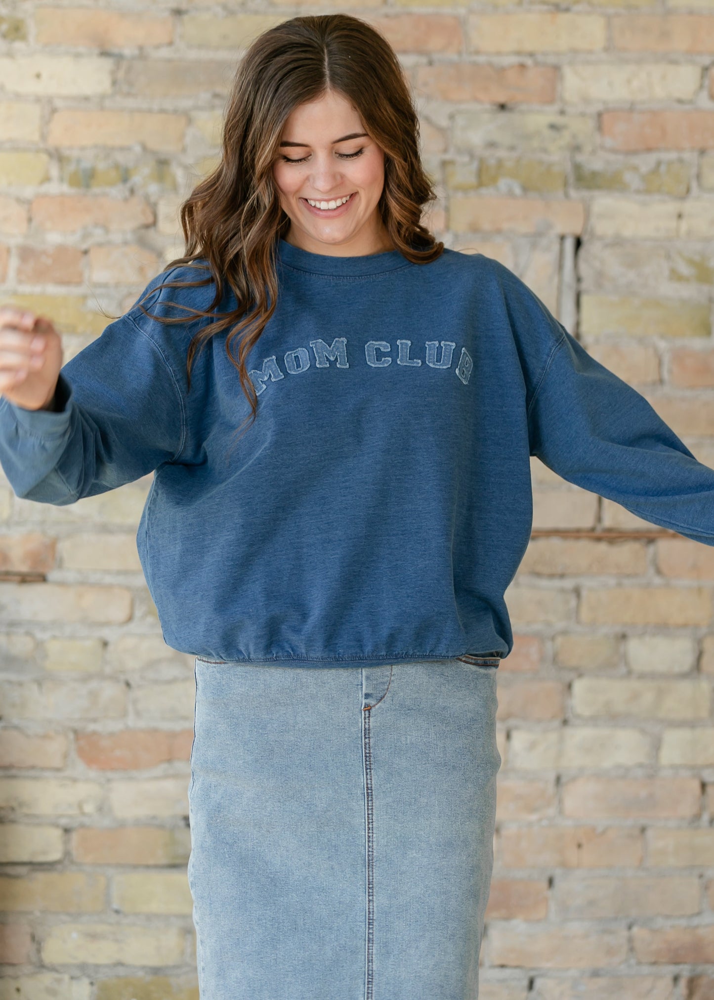 Mom Club Crewneck Knit Top FF Tops