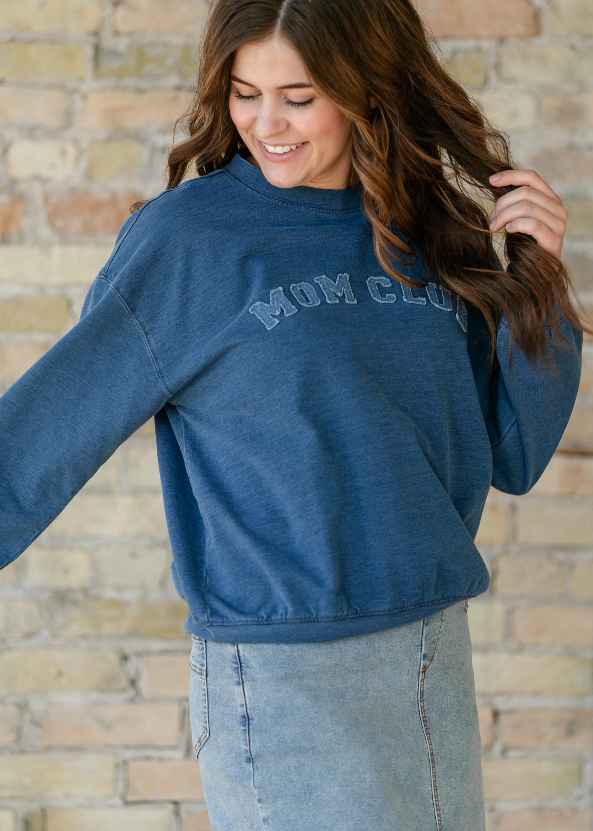 Mom Club Crewneck Knit Top FF Tops