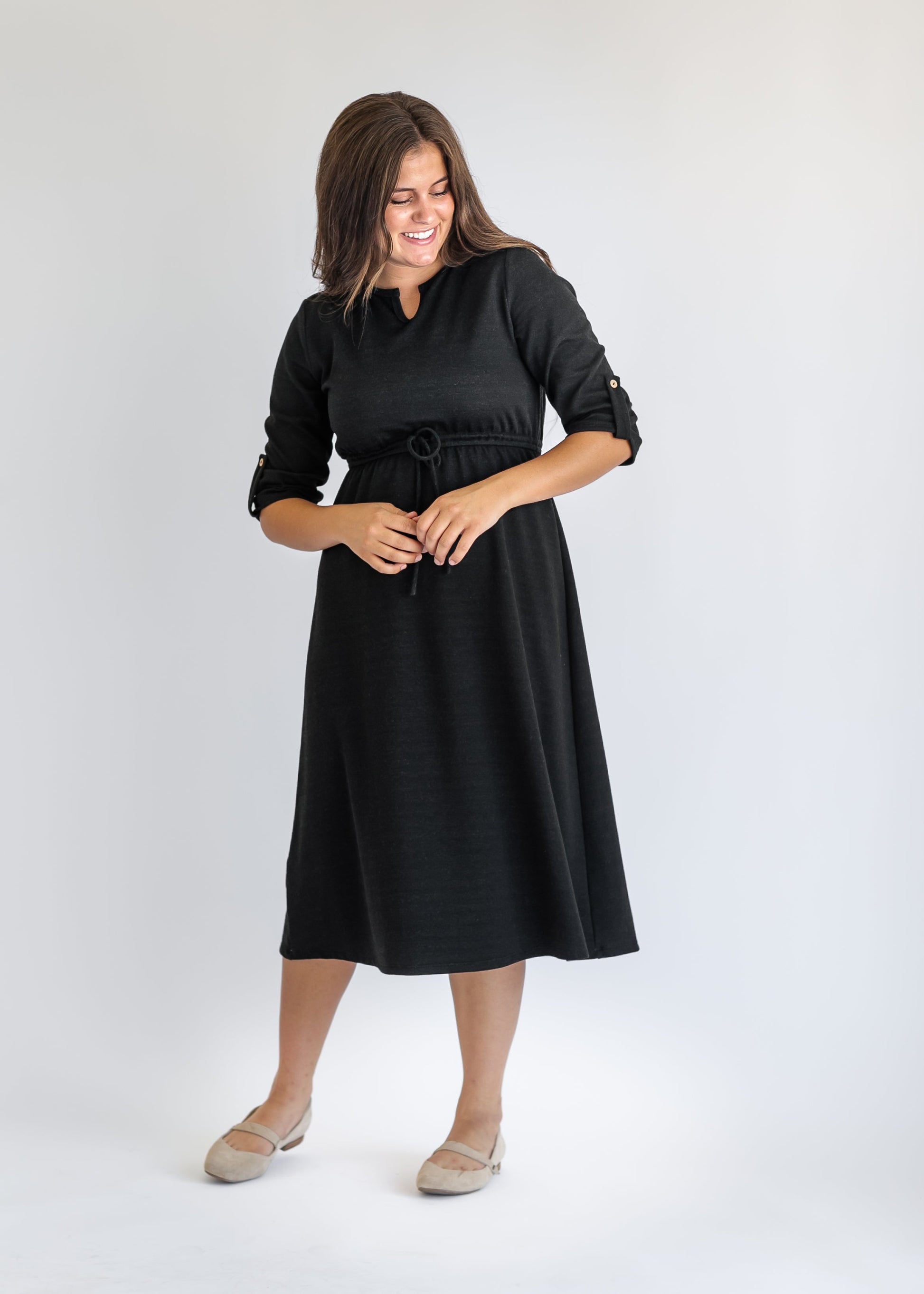 Monica Tie Waist Midi Dress FF Dresses