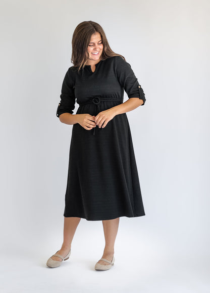 Monica Tie Waist Midi Dress FF Dresses