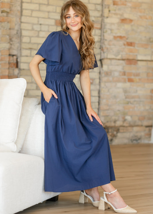Montie Flutter Sleeve Maxi Dress IC Dresses