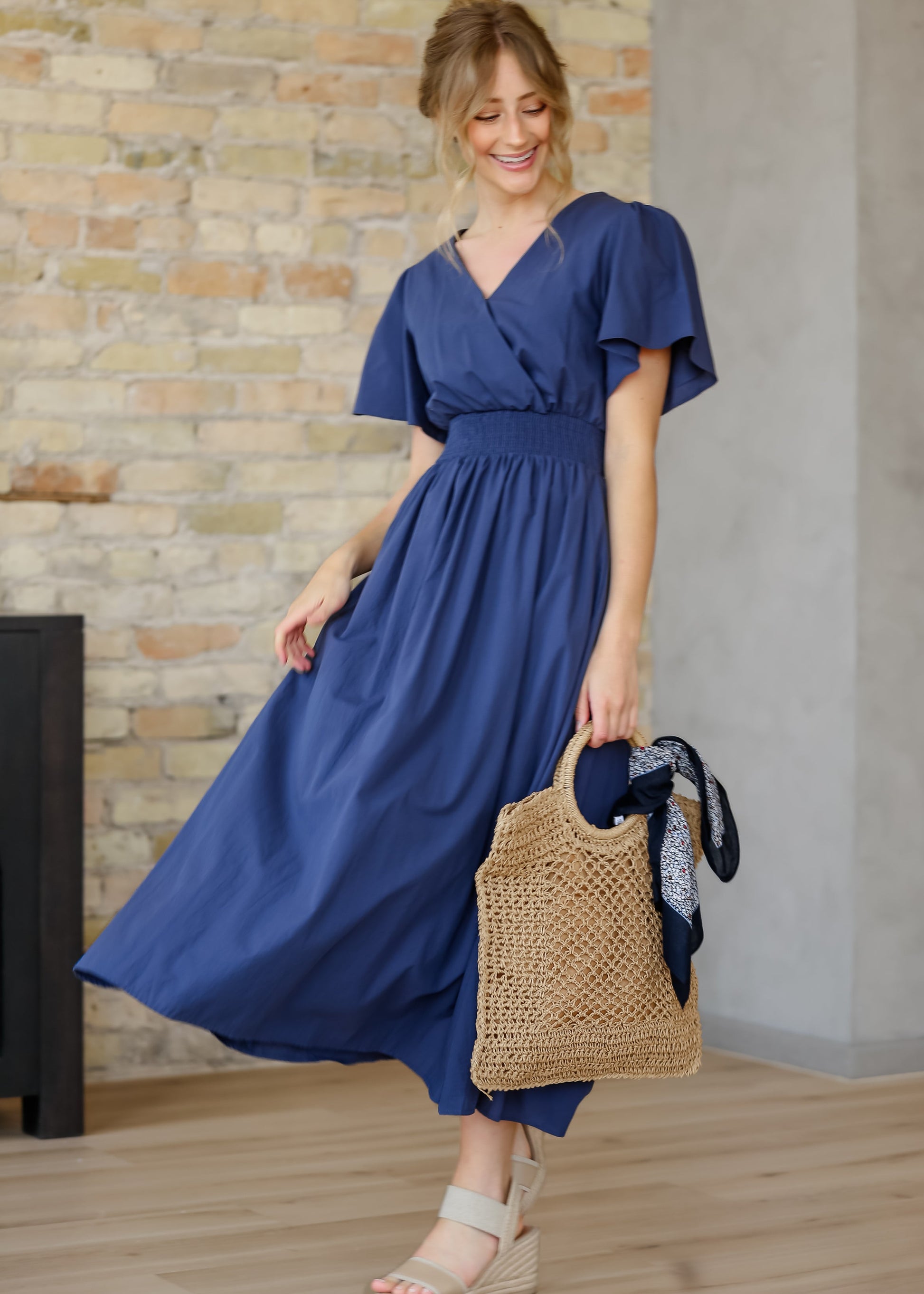 Montie Flutter Sleeve Maxi Dress Montie Flutter Sleeve Maxi Dress
