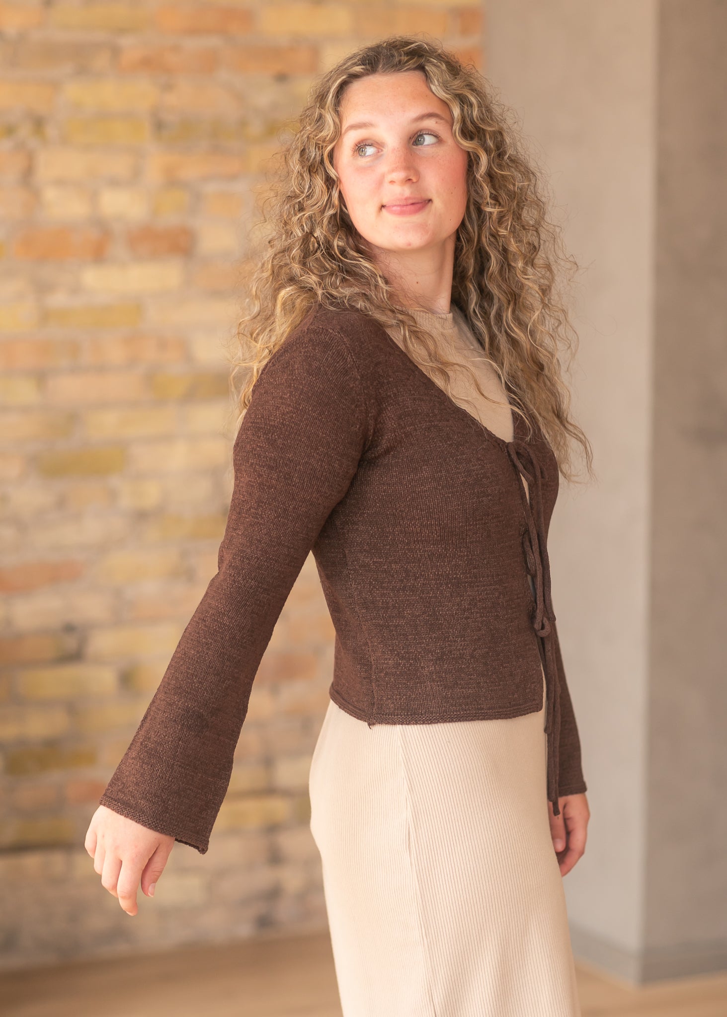 Multi Tie Front Knit Cardigan FF Layering Essentials