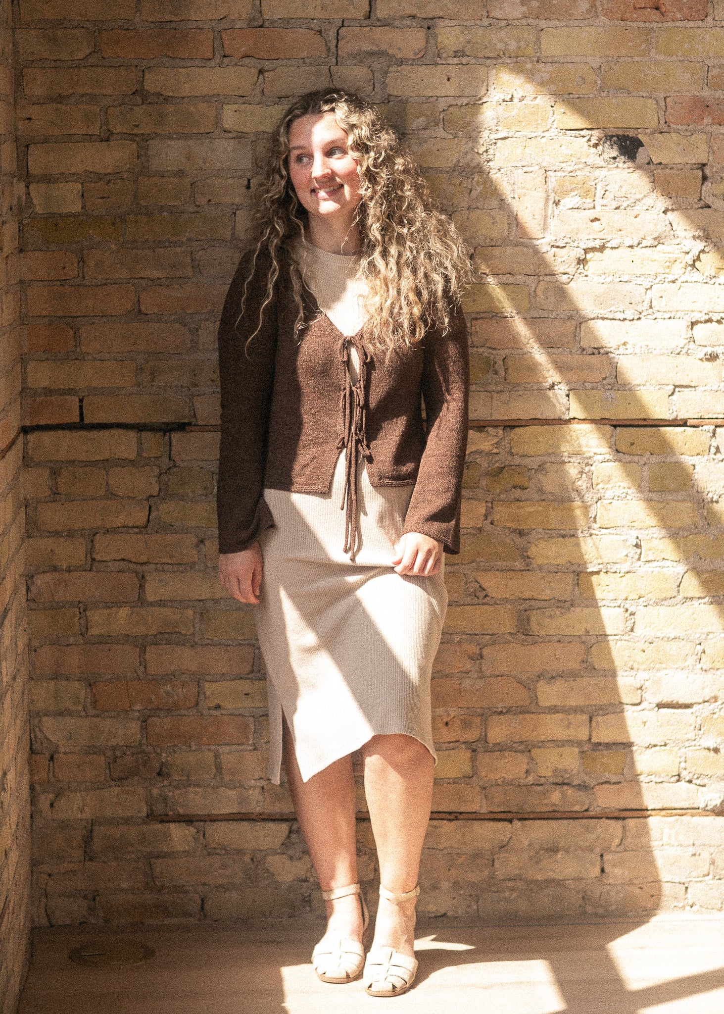 Multi Tie Front Knit Cardigan FF Layering Essentials